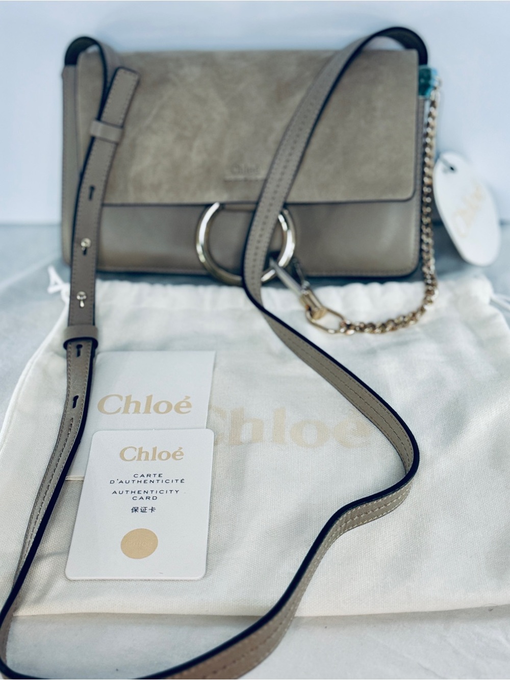 Chloé Small Faye Bag Motty Grey - NWT New With Dust Bag & Cards